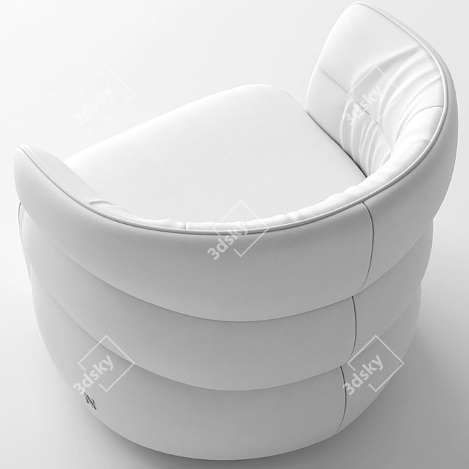 Natuzzi Couture Armchair: Luxurious Comfort 3D model image 3