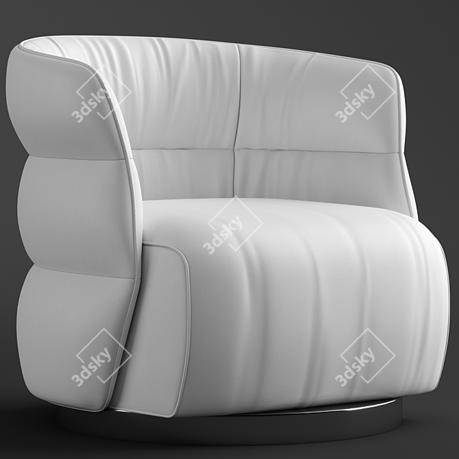 Natuzzi Couture Armchair: Luxurious Comfort 3D model image 4