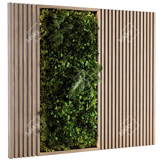 Rustic Wood Vertical Garden 3D model image 1