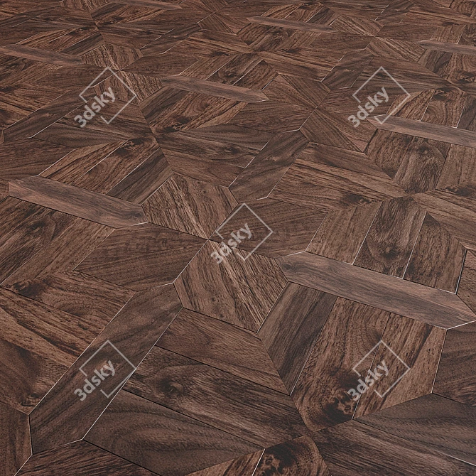 American Walnut Parquet: Stunning Olga 3D model image 1