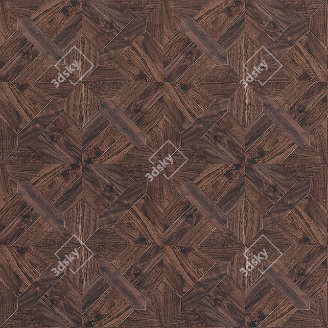 American Walnut Parquet: Stunning Olga 3D model image 2