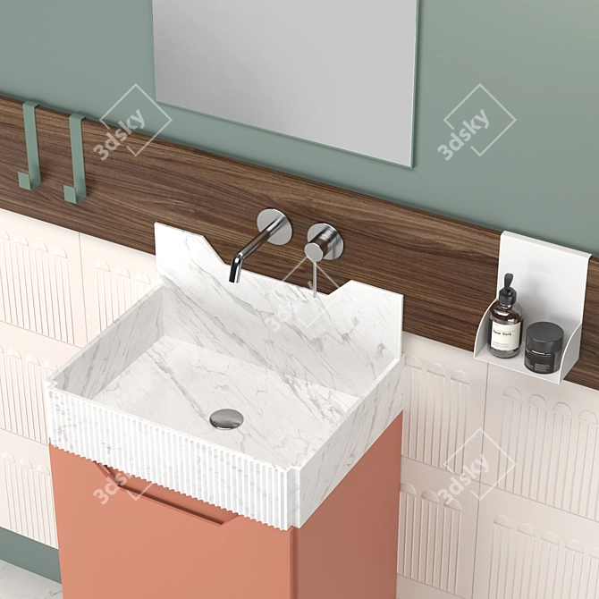 Frieze Two: Stylish Bathroom Cabinet 3D model image 2