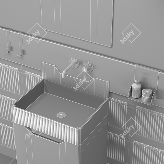 Frieze Two: Stylish Bathroom Cabinet 3D model image 5