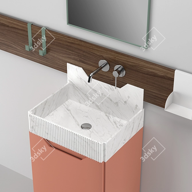 Frieze Two: Stylish Bathroom Cabinet 3D model image 7