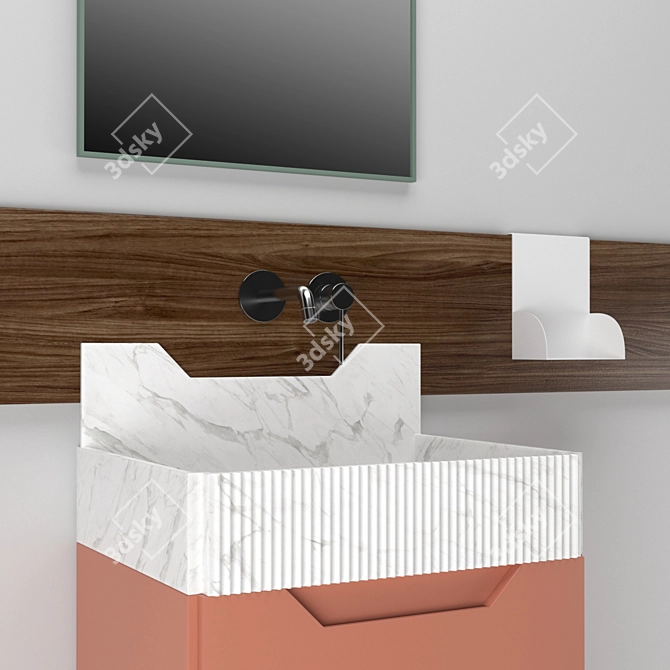 Frieze Two: Stylish Bathroom Cabinet 3D model image 8