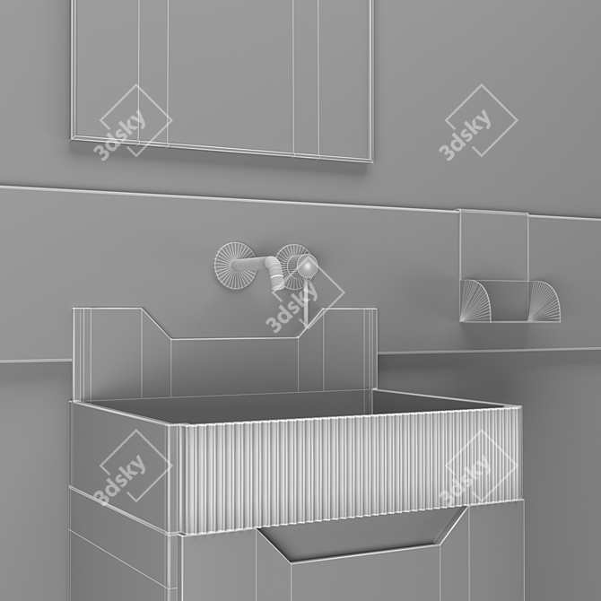 Frieze Two: Stylish Bathroom Cabinet 3D model image 9