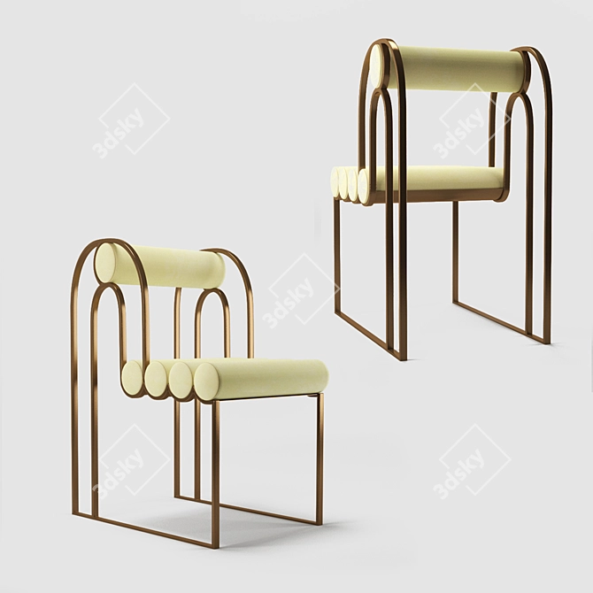 Elegant Apollo Dining Chair 3D model image 2