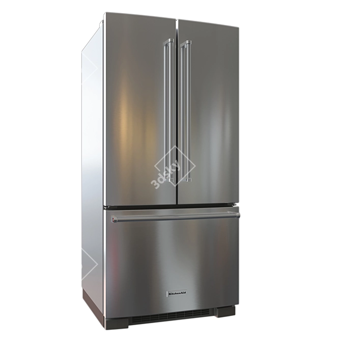 KRFF302ESS: Stylish Stainless Steel Refrigerator 3D model image 1