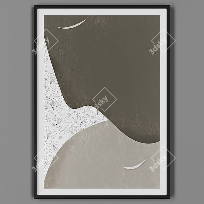 Black Framed Picture: Elegant Décor 3D model image 1