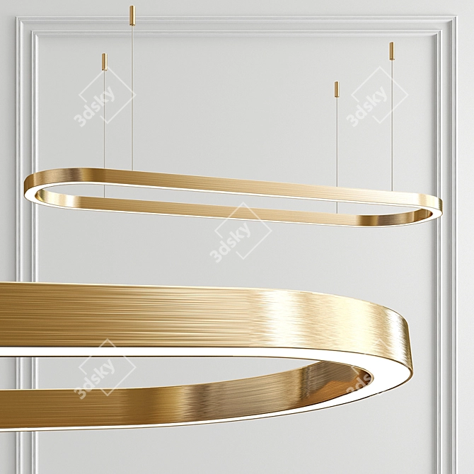 Modern Rail Shake Pendant Light 3D model image 1