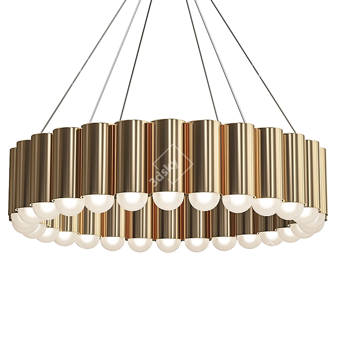 Gleaming Gold Carousel Chandelier 3D model image 1