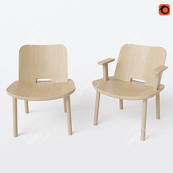 Fugu Chair: Modern and Elegant 3D model image 1