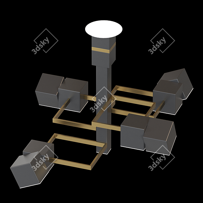 Title: Geometric Ceiling Chandelier Lampatro FRAME A 3D model image 2