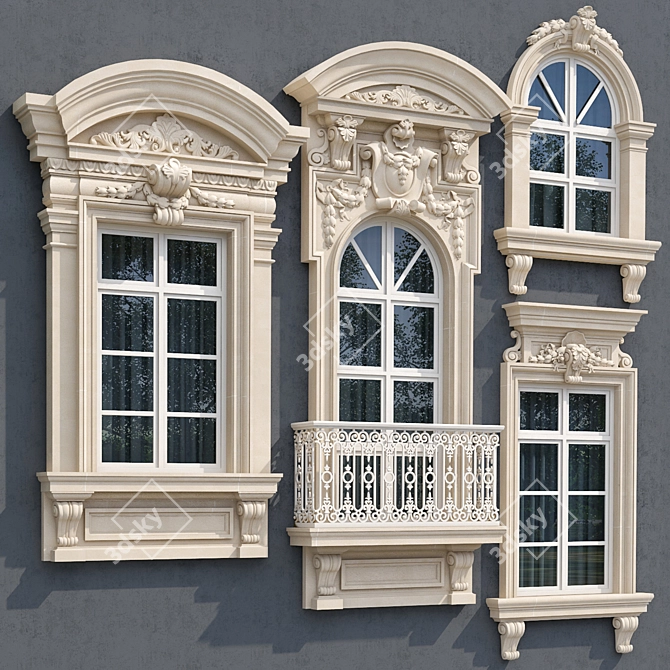 Modern Classic Windows Collection 3D model image 2