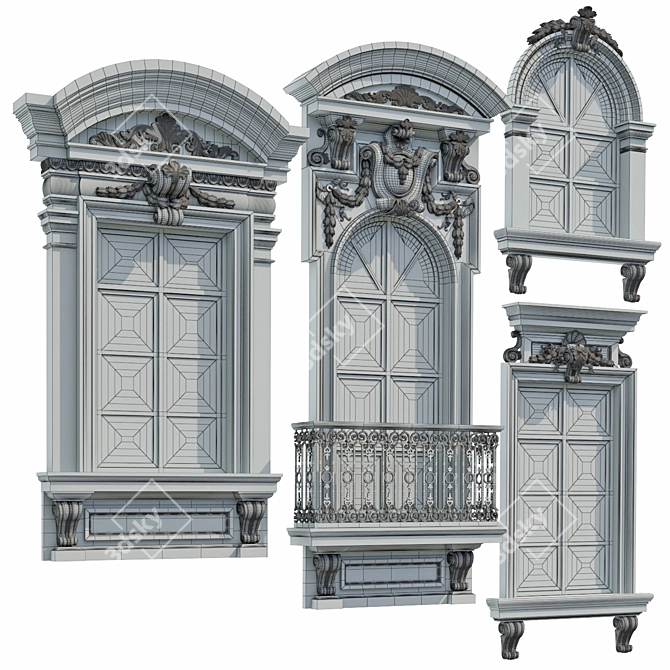 Modern Classic Windows Collection 3D model image 5