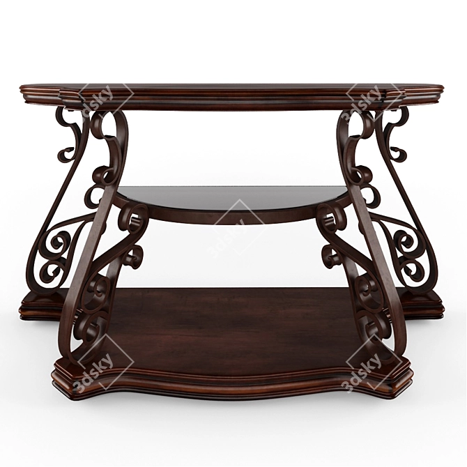 Sleek Steel Binion Console 3D model image 1