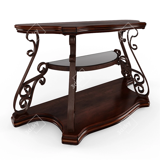 Sleek Steel Binion Console 3D model image 2