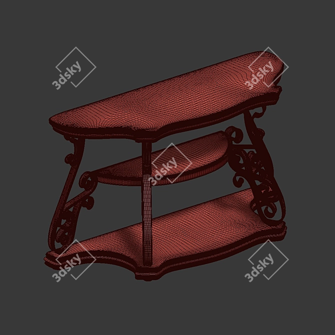 Sleek Steel Binion Console 3D model image 3