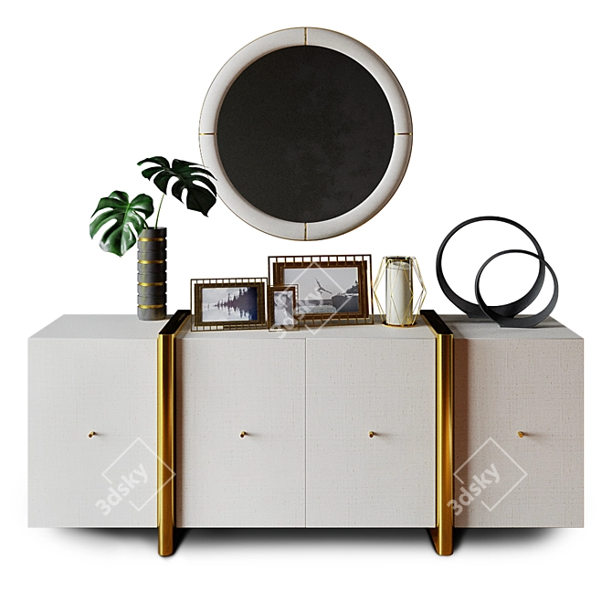 Modern Dorset Linen Credenza 3D model image 1