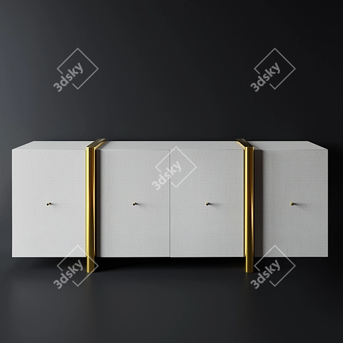 Modern Dorset Linen Credenza 3D model image 3