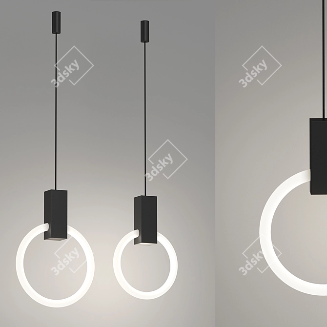 Sleek Eclipse Pendant Light 3D model image 1