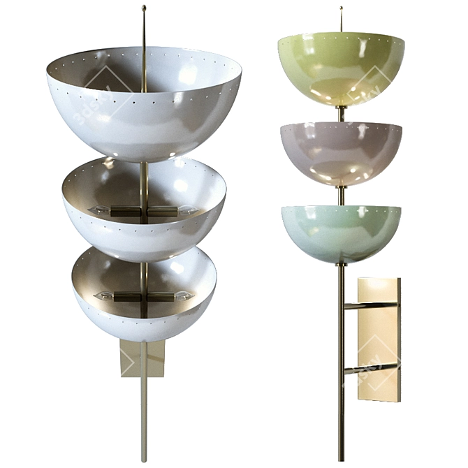 Modern Lisbon Sconce: 2 Color Options 3D model image 1