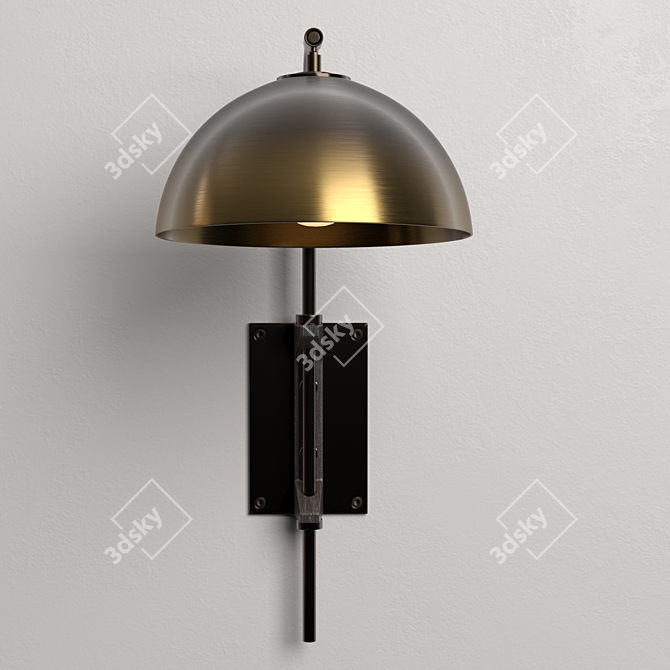 Pigalle Gold Copper Wall Light 3D model image 3