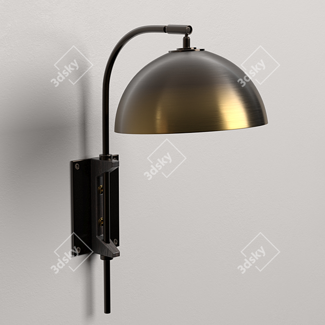 Pigalle Gold Copper Wall Light 3D model image 4