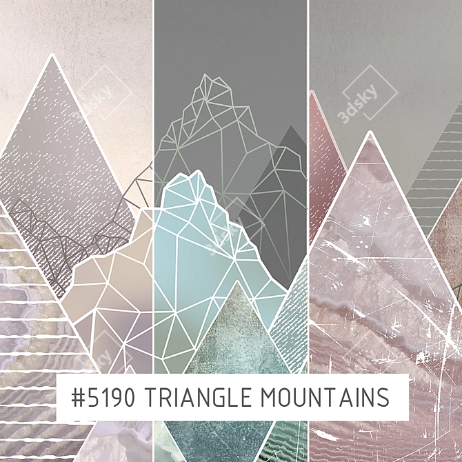 Title: Eco-Mural Triangle Mountains by Creativille 3D model image 1