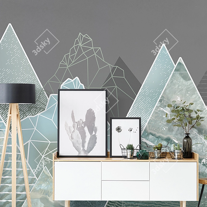 Title: Eco-Mural Triangle Mountains by Creativille 3D model image 4