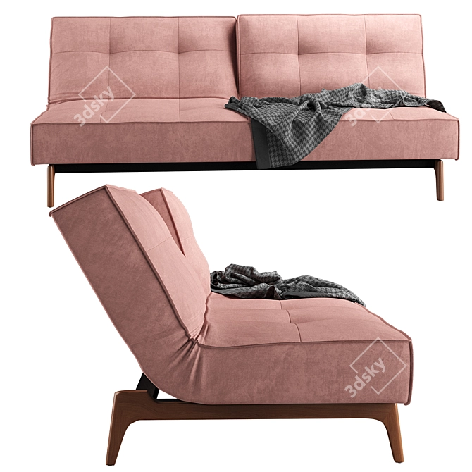 Versatile Splitback Sofa Bed 3D model image 2