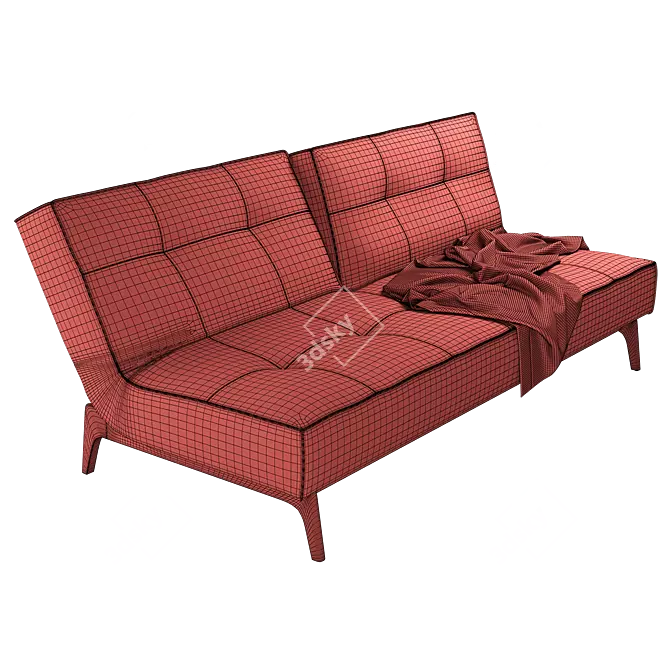 Versatile Splitback Sofa Bed 3D model image 5