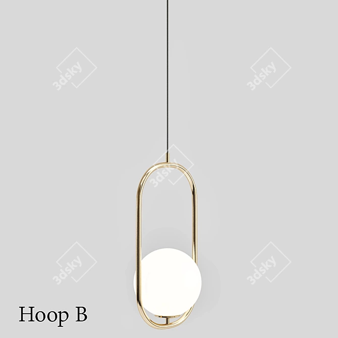 Modern Hoop Planet Pendant Light 3D model image 1