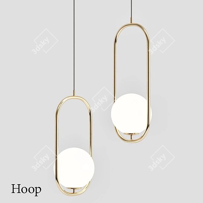 Modern Hoop Pendant Light 3D model image 1
