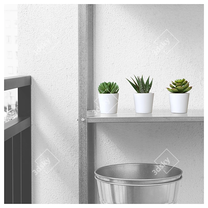 Everlasting Greenery: Artificial Succulents 3D model image 3