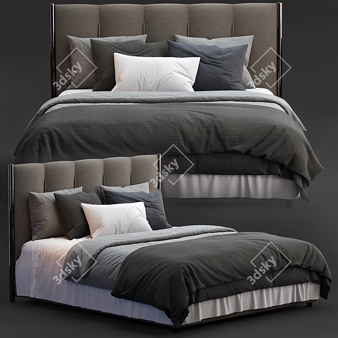 Koi Flou Bed: Sleek Modern Design 3D model image 1