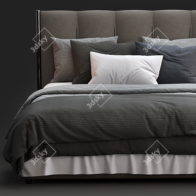 Koi Flou Bed: Sleek Modern Design 3D model image 3