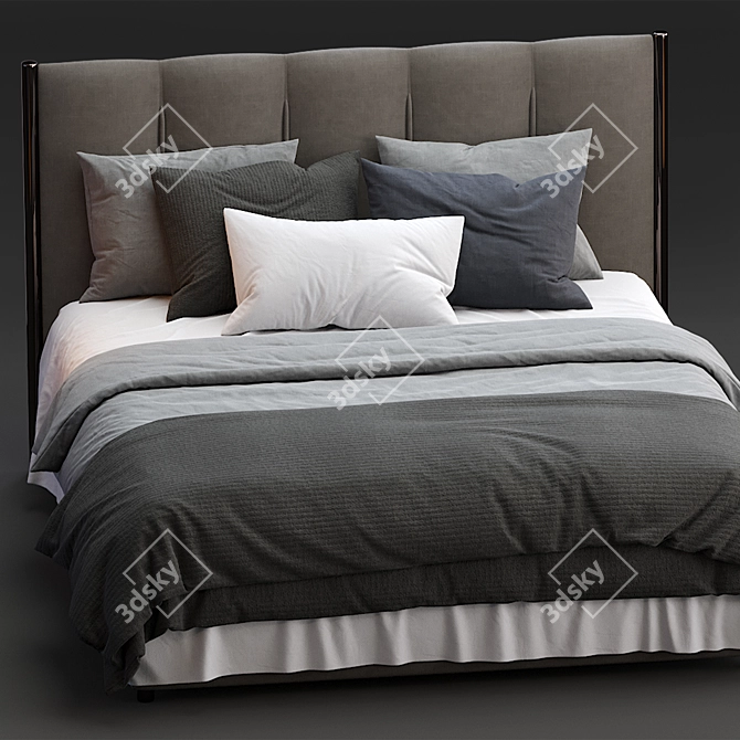 Koi Flou Bed: Sleek Modern Design 3D model image 4