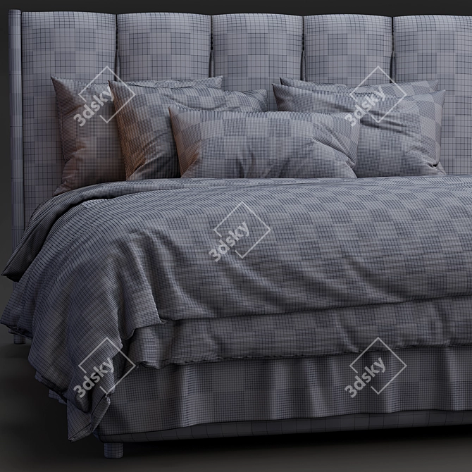 Koi Flou Bed: Sleek Modern Design 3D model image 5