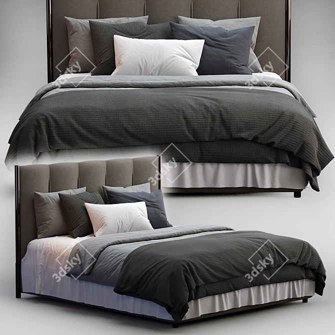 Koi Flou Bed: Sleek Modern Design 3D model image 6