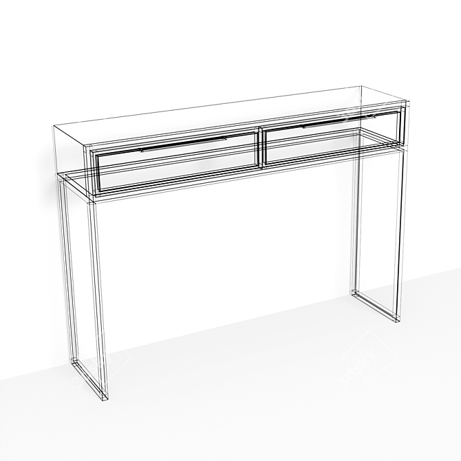 Title: Industrial Console Table Loft 1 3D model image 7
