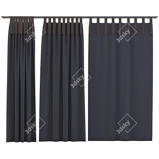 Elegant Curtain Set 3D model image 1