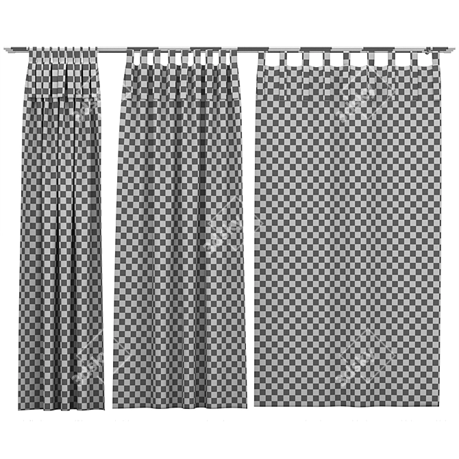 Elegant Curtain Set 3D model image 2