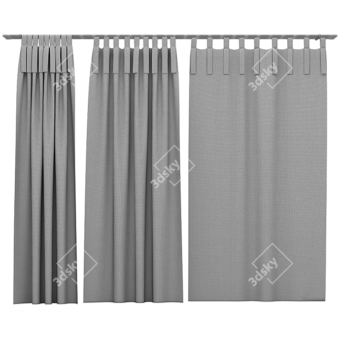 Elegant Curtain Set 3D model image 3