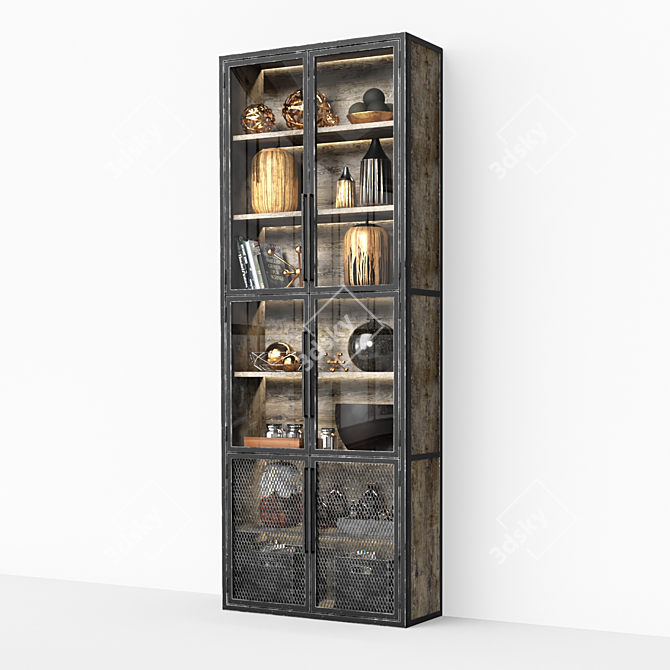 Industrial Chic Bookshelf 3D model image 3