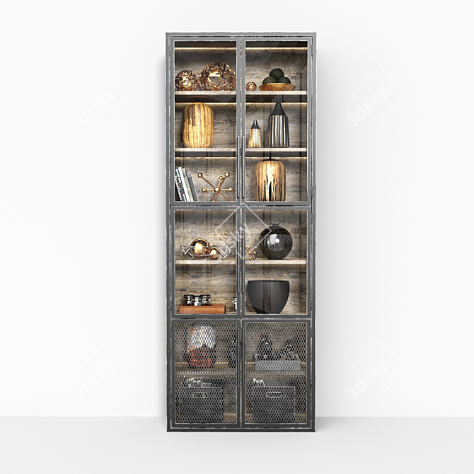 Industrial Chic Bookshelf 3D model image 6