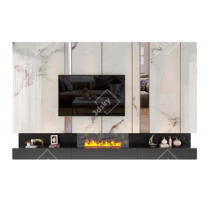 Modern TV Stand with Multiple File Formats 3D model image 1