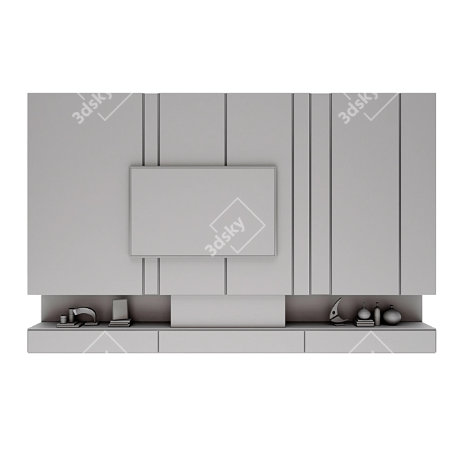 Modern TV Stand with Multiple File Formats 3D model image 3