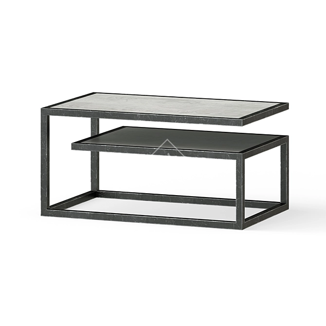 Loft Style Coffee Table: Dual- Material Elegance! 3D model image 1