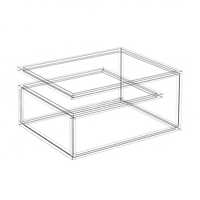 Loft Style Coffee Table: Dual- Material Elegance! 3D model image 7